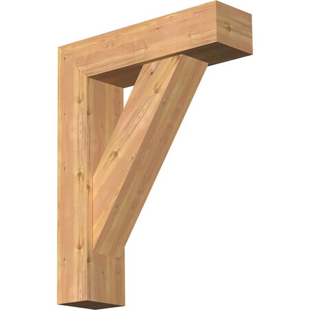 Traditional Craftsman Smooth Bracket W/ Offset Brace, Western Red Cedar, 7 1/2W X 28D X 36H